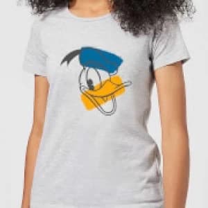 Disney Mickey Mouse Donald Duck Head Womens T-Shirt - Grey - 3XL