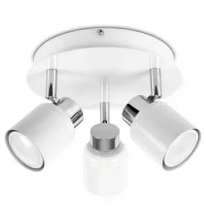 Benton IP44 3-Way Ceiling Spotlight in White