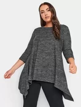 Yours Hanky Hem Pocket Tunic Grey, Size 18, Women