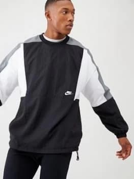 Nike Woven Colour Block Crew - Black/White