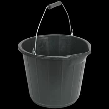 Sealey Polypropylene Plastic Bucket with Pouring Spout 14l Black