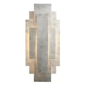 Forli 2 Light Wall Lamp Antique Silver Leaf
