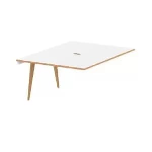 Oslo B2B Ext Kit White Frame Wooden Leg Bench Desk 1200 White With