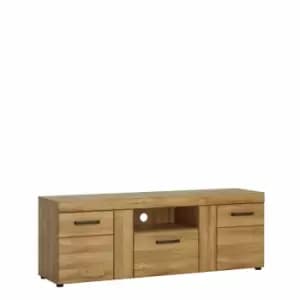 Cortina 2 Door 1 Drawer Tall TV Cabinet, Oak