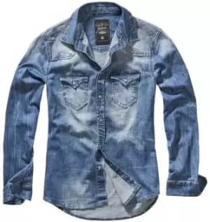 Brandit Riley Denim Shirt, blue, Size L, blue, Size L