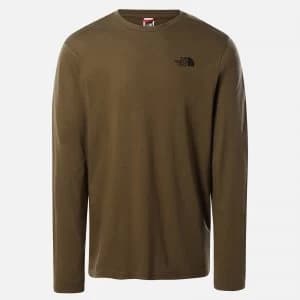 The North Face Mens Easy Long Sleeve T-Shirt - Military Olive - L