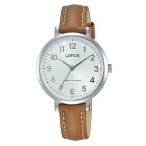 Lorus RG237MX7 Ladies Elegant Camel Brown Slim Leather Strap Watch