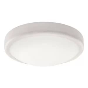 Round Simple Flush Ceiling Light White, 1x E27