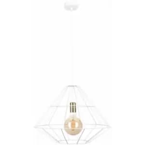 Keter Kira Wire Frame Pendant Ceiling Light White, Gold, 52cm, 1x E27