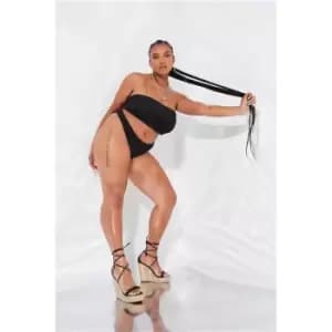 I Saw It First Plus Size High Waist Bikini Bottoms - Black