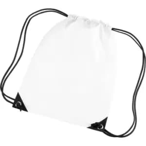 Premium Gymsac Water Resistant Bag (11 Litres) (One Size) (White) - Bagbase