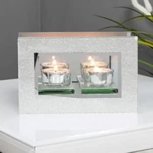 HESTIA? Mirror Glass Snakeskin Double Tealight Holder