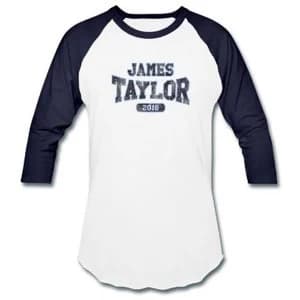 James Taylor - 2018 Tour Logo Mens Medium Raglan T-Shirt - White