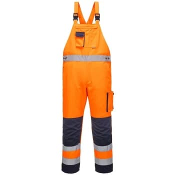 Portwest TX52ONRS - sz S Dijon Hi-Vis Bib and Brace - Orange/Navy