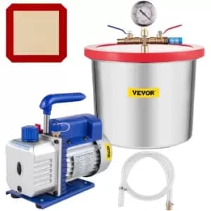 2 Gallon 7.6 L Vacuum Chamber Kit with 3CFM Refrigerant Vacuum Pump Local Deep