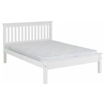 Monaco 4ft6 Double 135 x 190 Low Foot End Bed White - Seconique