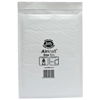 Jiffy 42JL1 Air Kraft No. 1 Mail Bag 170 x 245mm - White