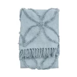 Simply Green Miami Tufted Throw Blue