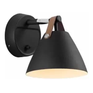 Nordlux Strap 15cm Dome Wall Lamp Black, GU10