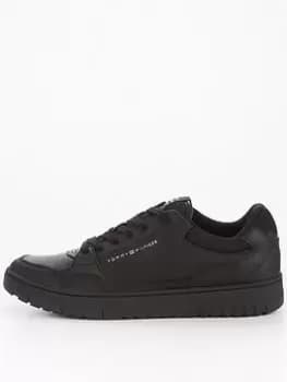 Tommy Hilfiger Th Basket Core Leather, Black, Size 41, Men