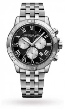 Raymond Weil Mens Tango Chronograph Stainless Steel Black Watch