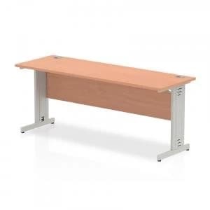 Trexus Desk Rectangle Cable Managed Silver Leg 1800x600mm Beech Ref