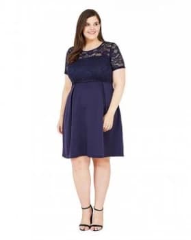 Mela London Curve Lace Skater Dress