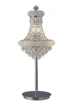 Table Lamp 5 Light Polished Chrome, Crystal