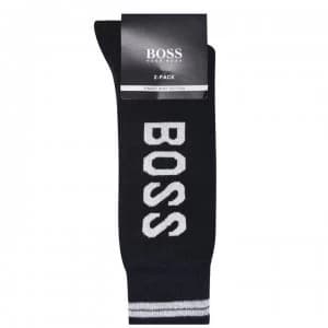Hugo Boss 2 Pack Logo Socks Navy