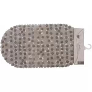 Bath Mats PVC Non Slip Grey Bath Mat With Suction Grips Stylish Design Round Shaped Mats For Bathroom With Pebble Design 1 x 36 x 69 - Premier