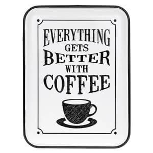 Vintage Enamel Plaque Oblong Coffee