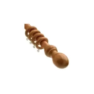 Speedy County 28mm Wood Curtain Pole Set, Antique Pine, 400 Cm