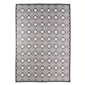 Tile Motif Waterproof Rug Black 230x160cm