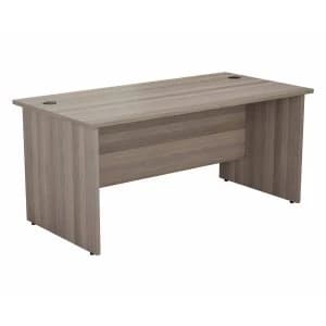 TC Office Rectangular Desk with Panel End Legs 1400 x 800mm, Grey Oak Effect