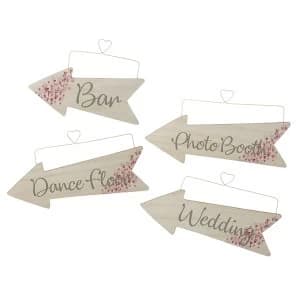 Confetti Event Wodden Arrows Set of 4 By Heaven Sends