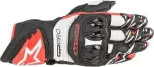 Alpinestars GP PRO R3 Motorcycle Gloves, black-white-red, Size 2XL, black-white-red, Size 2XL