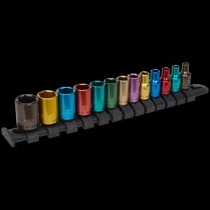 Sealey 13 Piece 1/4" Drive Multi Colour Hexagon Socket Set 1/4"