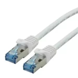 Roline Shielded Cat6a Cable Assembly 1m, LSZH, White, Male RJ45