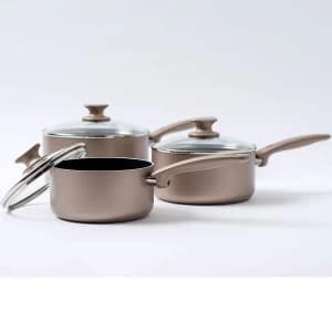 GreenPan Cambridge Bronze 3 Piece Saucepan Set