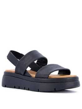 Dune London Location Leather Soft Volume Memory Foam Sandal - Black, Size 38, Women