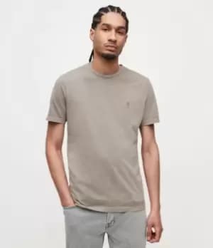 AllSaints Mens Ossage Crew T-Shirt, Mink Grey, Size: M
