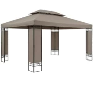 Metal Gazebo Elda Brown 3x4m