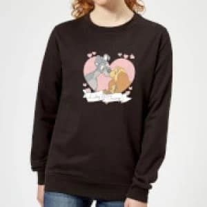 Disney Lady And The Tramp Love Womens Sweatshirt - Black