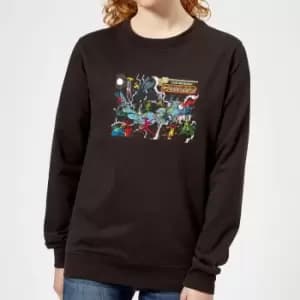 Justice League Crisis On Infinite Earths Cover Womens Sweatshirt - Black - L - Black