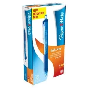 Paper Mate Ink Joy 300 Retractable Blue Ballpoint Pen Medium Pack of 12 Pens