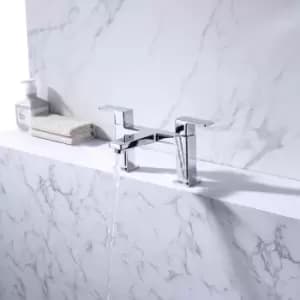 VURTU Barkway Bath Filler, 1/4 Turn, Dual Lever Ceramic Disc, High/ Low Water Pressure, 240(H) x 220(W), Chrome, 628522