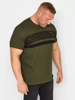 BadRhino Tattoo Print T-Shirt, Green, Size 2XL, Men