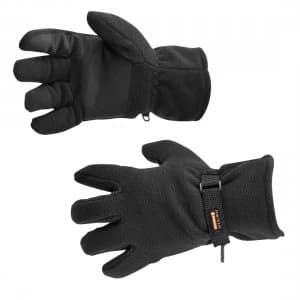 Portwest Insulatex Lined Fleece Gripper Gloves Black One Size