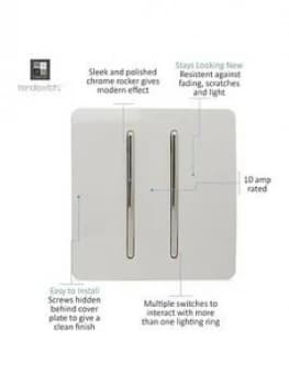 Trendiswitch 2 Gang 2 Way 10 Amp Switch Std White