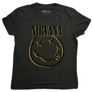 Nirvana - Inverse Smiley Unisex XX-Large T-Shirt - Grey, Black